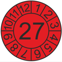 Jahreszahl - Etiketten "2027" auf Blatt